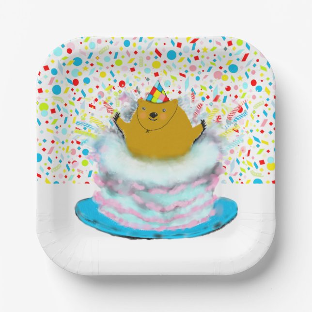 Groundhog Day Birthday Party Paper Plate (Front)