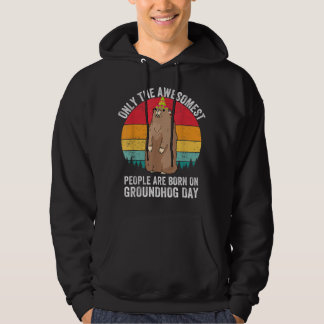 Groundhog Day Birthday Woodchuck Funny Cute Ground Hoodie