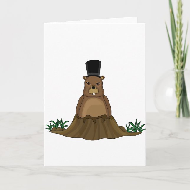 Groundhog day - cartoon style card (Front)