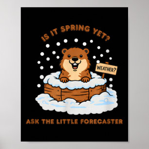 Groundhog Day Cartoon Weather Quote Funny Design _ Poster