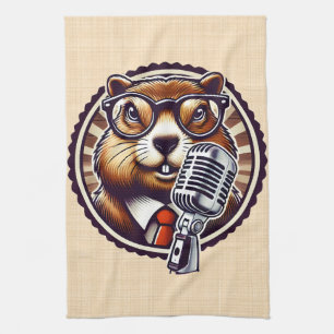 Groundhog Day Celebration - punxsutawney Tea Towel