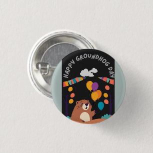 Groundhog Day Celebration: Shadow or Shine? 3 Cm Round Badge