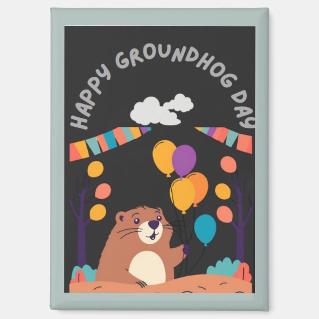 Groundhog Day Celebration: Shadow or Shine? Magnet (Front)