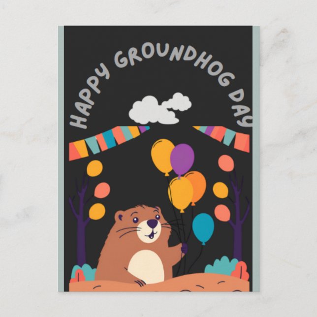 Groundhog Day Celebration: Shadow or Shine? Postcard (Front)