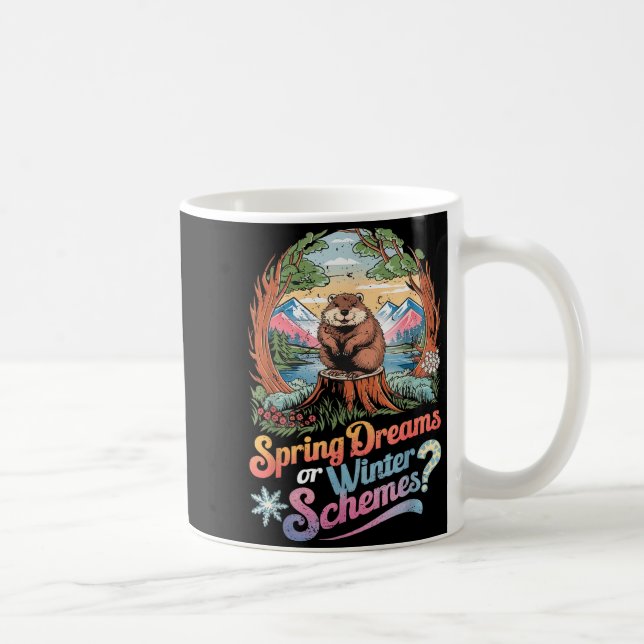 Groundhog Day Design Cute Ground Hog  Coffee Mug (Right)