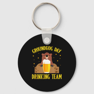Groundhog Day Drinking Team Funny Groundhog Lover Key Ring