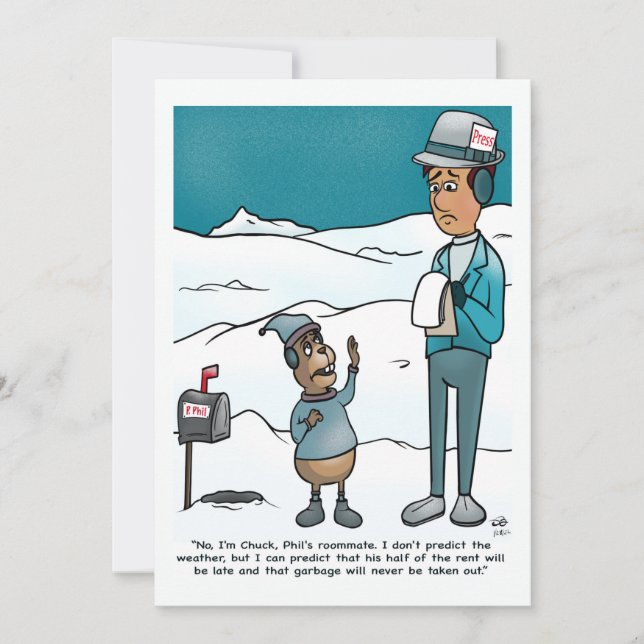 Groundhog Day Flat Greeting Card (Front)