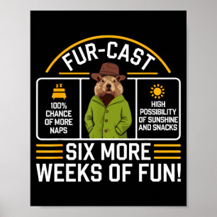 Groundhog Day Forecast Pun Sarcasm Funny Women Men Poster