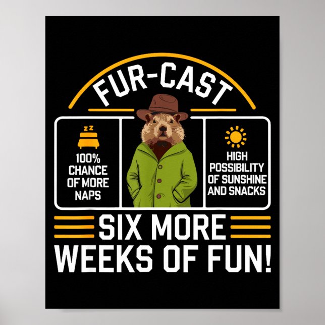 Groundhog Day Forecast Pun Sarcasm Funny Women Men Poster (Front)