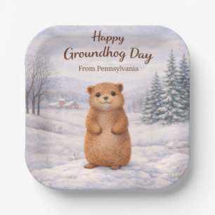 Groundhog Day from Pennsylvania Paper Plate