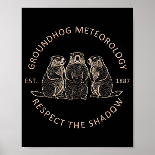Groundhog Day Funny Groundhog Meteorology Respect  Poster