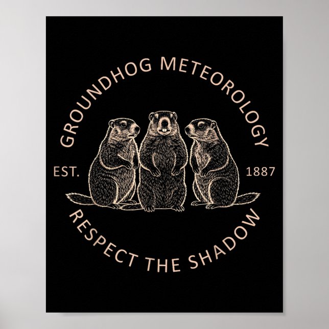 Groundhog Day Funny Groundhog Meteorology Respect  Poster (Front)