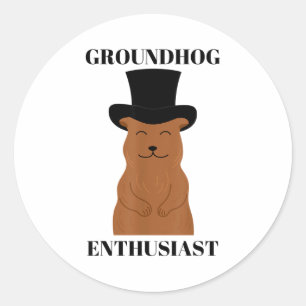 Groundhog Day Funny Shadow Winter Spring Groundhog Classic Round Sticker