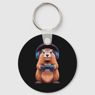 Groundhog Day Funny Video Games Groundhog Gaming _ Key Ring
