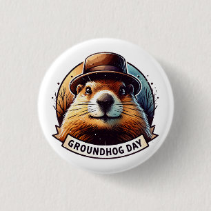Groundhog Day, Groundhog, 3 Cm Round Badge