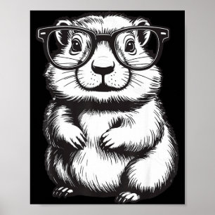 Groundhog Day Groundhog In Gles Cute Animal Ground Poster