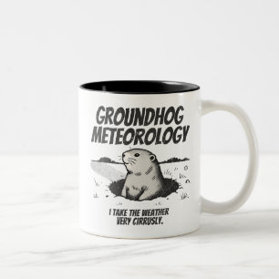 Groundhog Day Groundhog Meteorology Two-Tone Coffee Mug