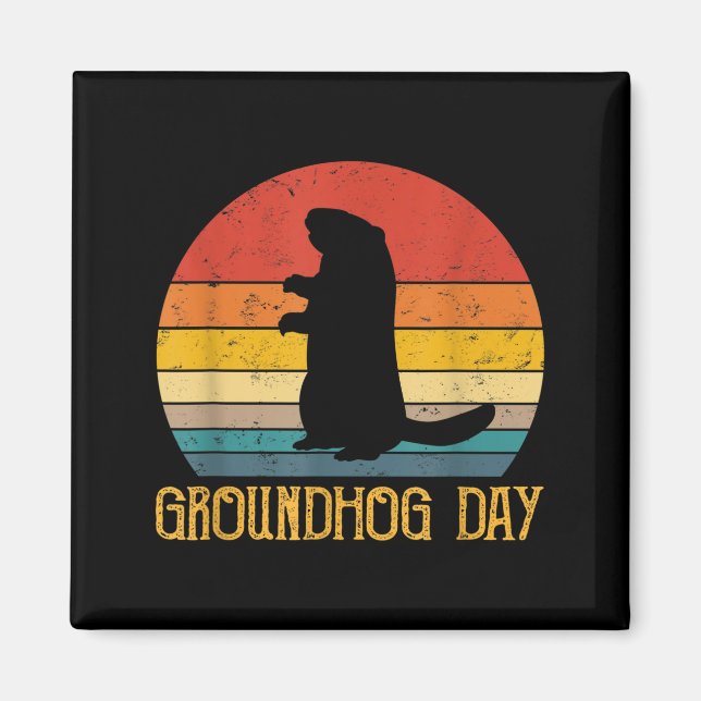 Groundhog Day Groundhogs Funny Rodent Animal Lover Magnet (Front)