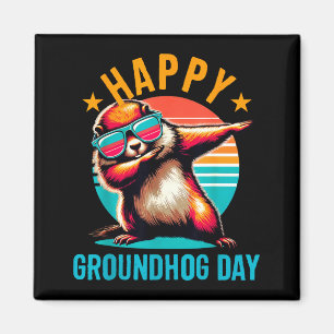 Groundhog Day Happy Dabbing Ground Hog Kids Funny Magnet