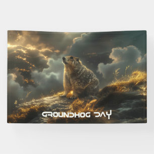 GROUNDHOG DAY - HAPPY GRIUNDHOG DAY BANNER