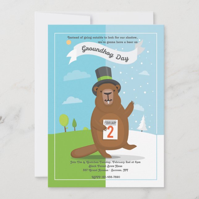 Groundhog Day Invitation (Front)