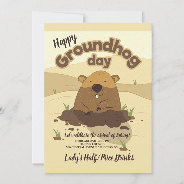 Groundhog Day Invitations (Front)