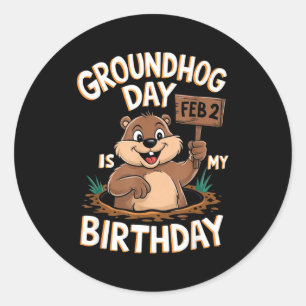 Groundhog Day Is My Birthday February 2nd Classic Round Sticker