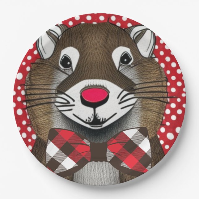 Groundhog Day Paper Plate (Front)