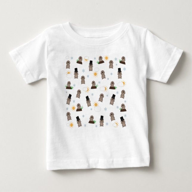 Groundhog Day Pattern Baby T-Shirt (Front)