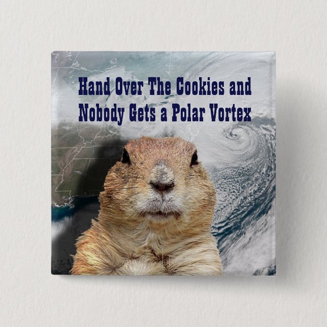 Groundhog Day Polar Vortex 15 Cm Square Badge (Front)