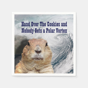 Groundhog Day Polar Vortex Napkin