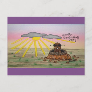 Groundhog Day Postcard, Happy Groundhog Day! Holiday Postcard