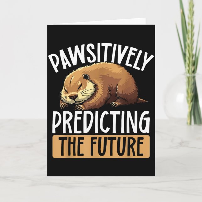 Groundhog Day Pun Cute And Fun Groundhog  Card (Front)