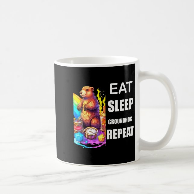 Groundhog Day Rainbow Pride Diversity Harmony Lgbt Coffee Mug (Right)