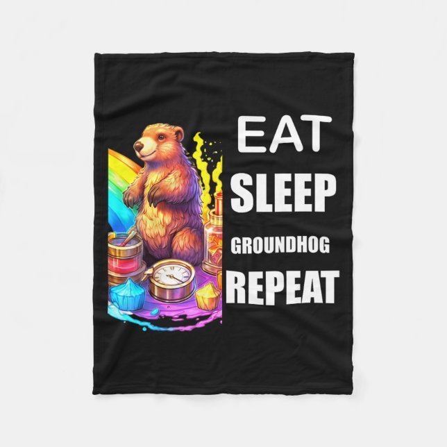 Groundhog Day Rainbow Pride Diversity Harmony Lgbt Fleece Blanket (Front)