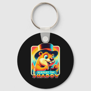Groundhog Day Respect The Shadow Funny Humor Key Ring