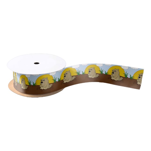 Groundhog day satin ribbon (Spool)