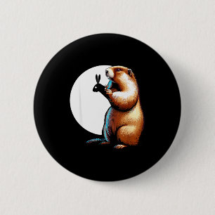 Groundhog Day Shadow Funny Gift 6 Cm Round Badge