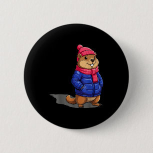 Groundhog Day Shadow Funny Groundhog Day Birthday 6 Cm Round Badge