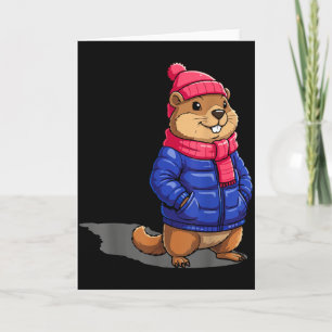 Groundhog Day Shadow Funny Groundhog Day Birthday Card