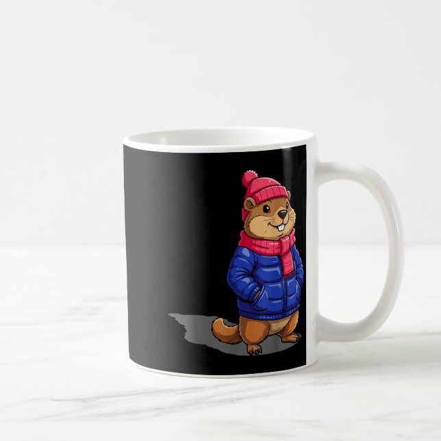 Groundhog Day Shadow Funny Groundhog Day Birthday  Coffee Mug (Right)
