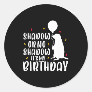 Groundhog Day Shadow Or No Shadow Its My Birthday  Classic Round Sticker