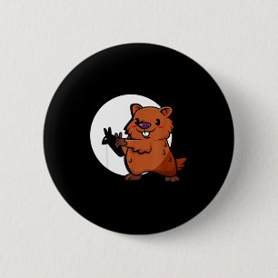 Groundhog Day Shadow Puppet Cute Rodent Costume Fu 6 Cm Round Badge