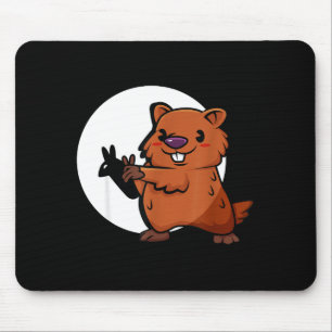 Groundhog Day Shadow Puppet Cute Rodent Costume Fu Mouse Pad