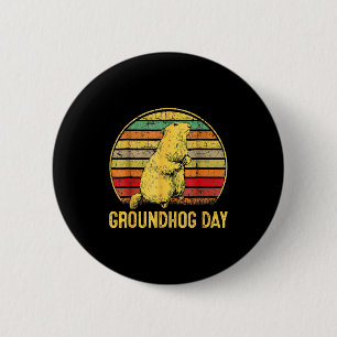 Groundhog Day Shadow Puppet Funny  6 Cm Round Badge