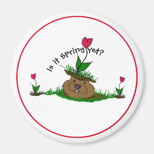 Groundhog Day Spring Magnet