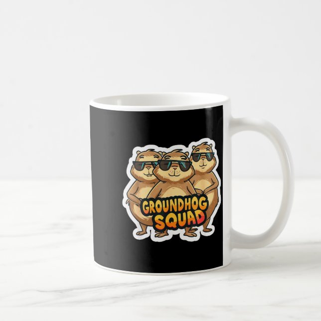 Groundhog Day Squad Funny Spring February Punxsuta Coffee Mug (Right)