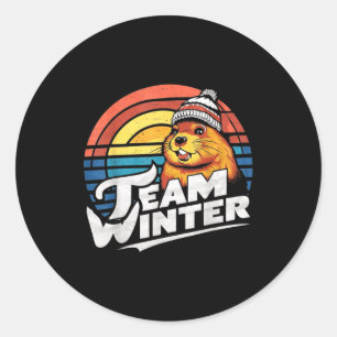 Groundhog Day Team Winter V2 Classic Round Sticker