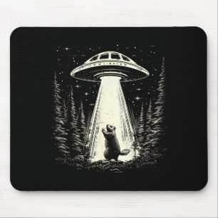 Groundhog Day Ufo Retro Graphic Vintage Alien Enco Mouse Pad