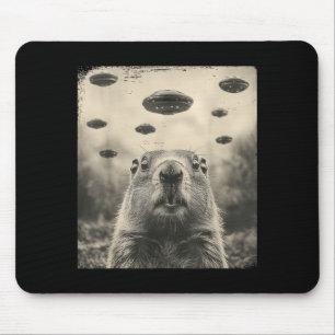 Groundhog Day Ufo Retro Graphic Vintage Alien Enco Mouse Pad